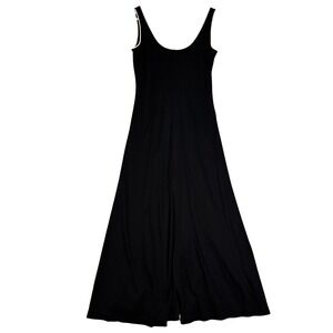 La Perla Black Maxi Dress Sleeveless Scoop Neck Rope Trim Size 42 Casual